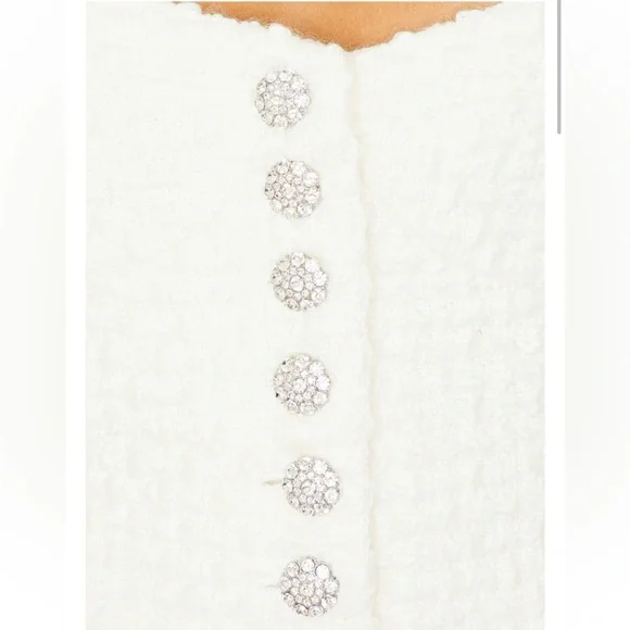 LOVERS AND FRIENDS Tweed Josephine Romper in White - Picture 4 of 9